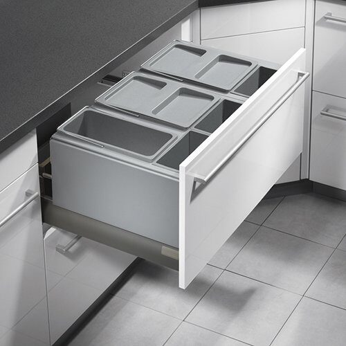 Мусорное ведро выдвижное 60,3л XXL Hailo 3630-80